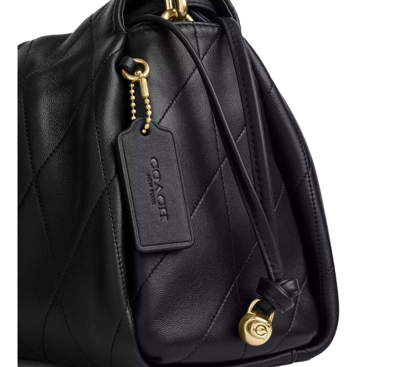 Coach Women's Faye Large Shoulder Bag With Quilting Gold/Black