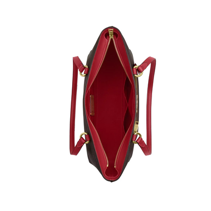 Coach Women's Station Tote Bag In Maxi Signature Canvas Im/Walnut/True Red