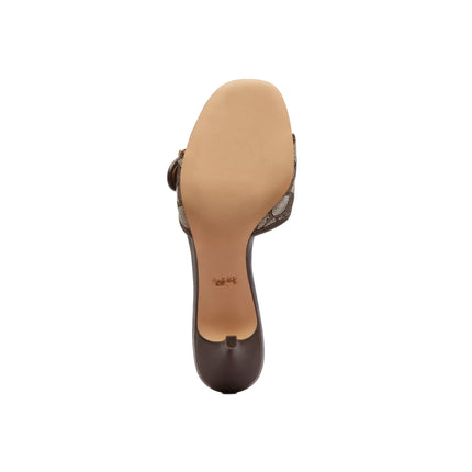 Coach Women's Margot Sandal In Signature Jacquard Oak/Maple