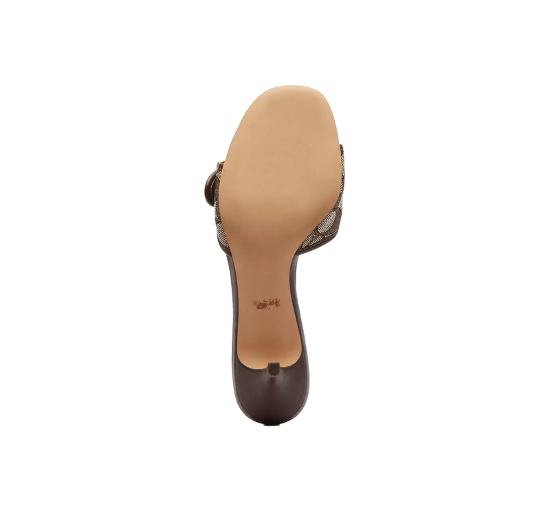Coach Women's Margot Sandal In Signature Jacquard Oak/Maple