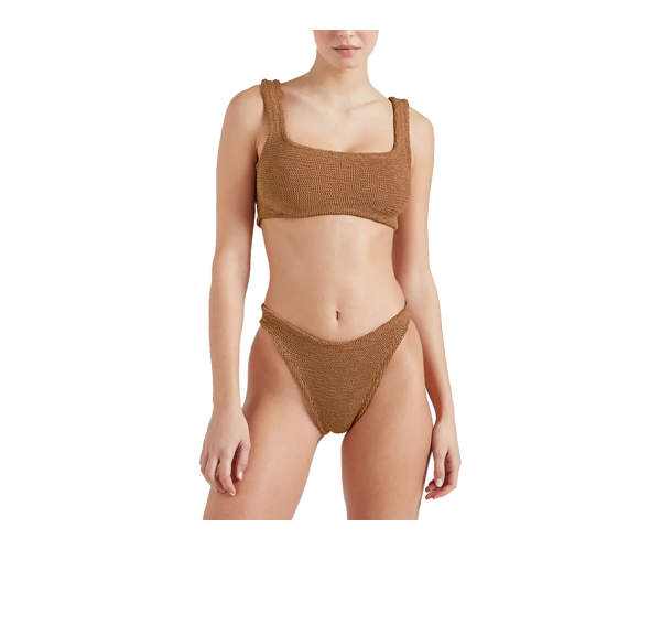HUNZA G Women's Xandra Bikini Metallic Cocoa
