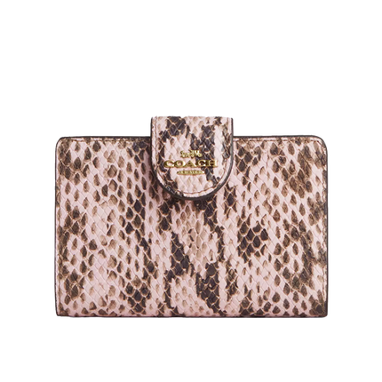 Coach Women's Medium Corner Zip Wallet Gold/Pink