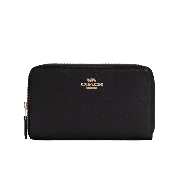 Coach Women's Medium Id Zip Wallet Gold/Black