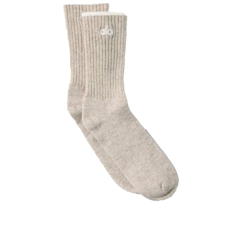 alo Unisex Cashmere Light Frosted Sock Winter Latte/Ivory