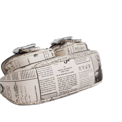 Coach Women's Ashton Shoulder Bag With Newspaper Print Silver/Chalk Multi