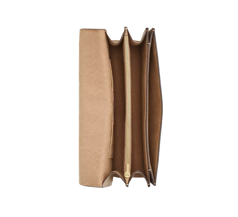 Coach Women's Klare Envelope Crossbody Bag In Blocked Signature Canvas Gold/Sand/Tan