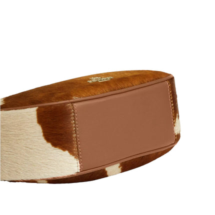 Coach Women's Emily Shoulder Bag In Haircalf With Cow Print Gold/Cow Multi