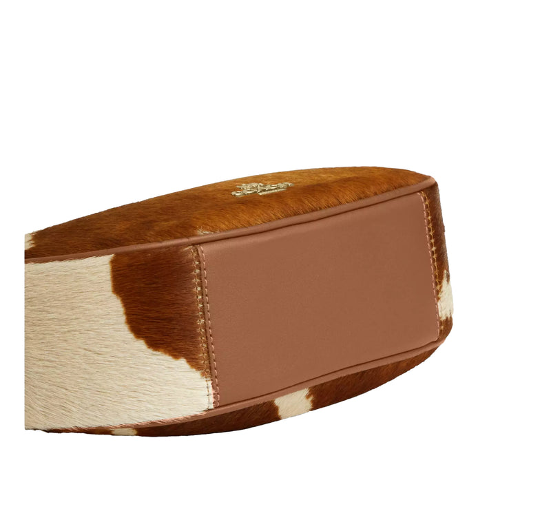 Coach Women's Emily Shoulder Bag In Haircalf With Cow Print Gold/Cow Multi