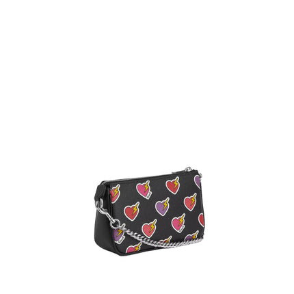 Coach Women's Nolita 19 With Heart Bolt Print Silver/Black Multi