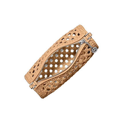 Michael Kors Women's Izzy Small Crocheted Barrel Pochette Peanut