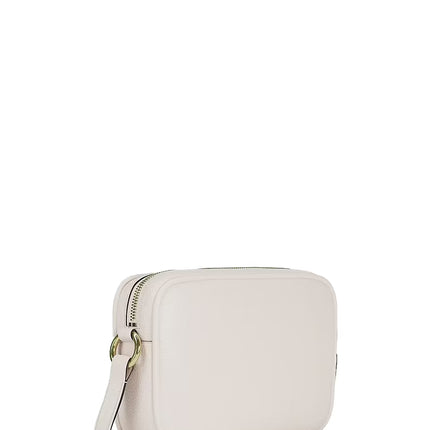 Michael Kors Women's Jet Set Large Pebbled Leather Camera Crossbody Bag Light Cream/Gold