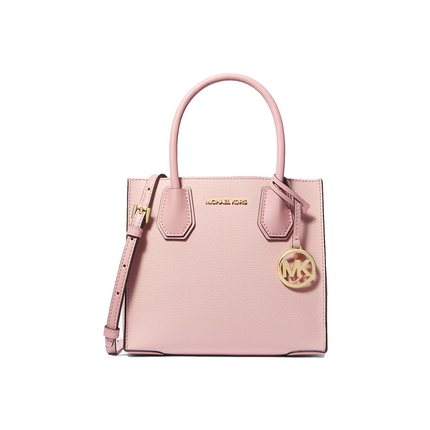 Michael Kors Women's Mercer Medium Two-Tone Pebbled Leather Crossbody Bag Powder Blush Multi