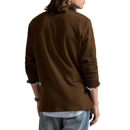 Polo Ralph Lauren Men's  Classic Fit Polo Bear Rugby Shirt Brach Brown