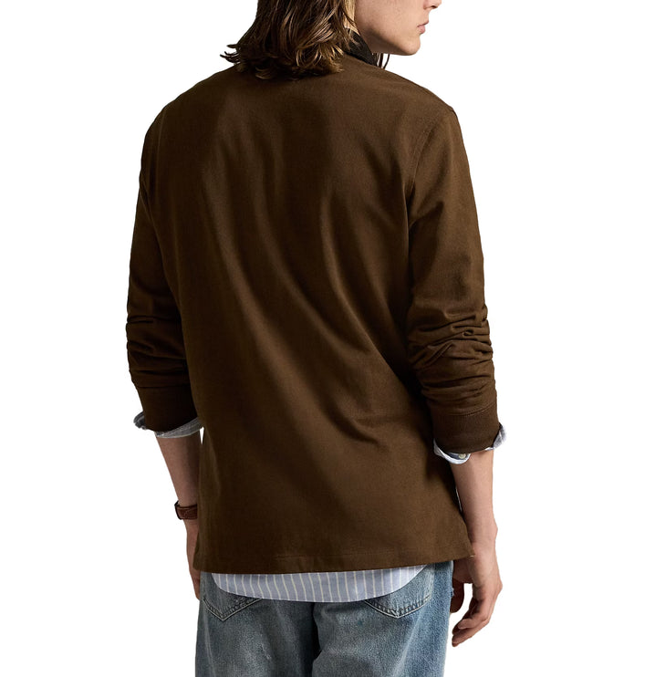 Polo Ralph Lauren Men's  Classic Fit Polo Bear Rugby Shirt Brach Brown