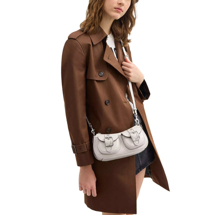 Coach Women's Ashton Bag Glazed Leather White/Silver