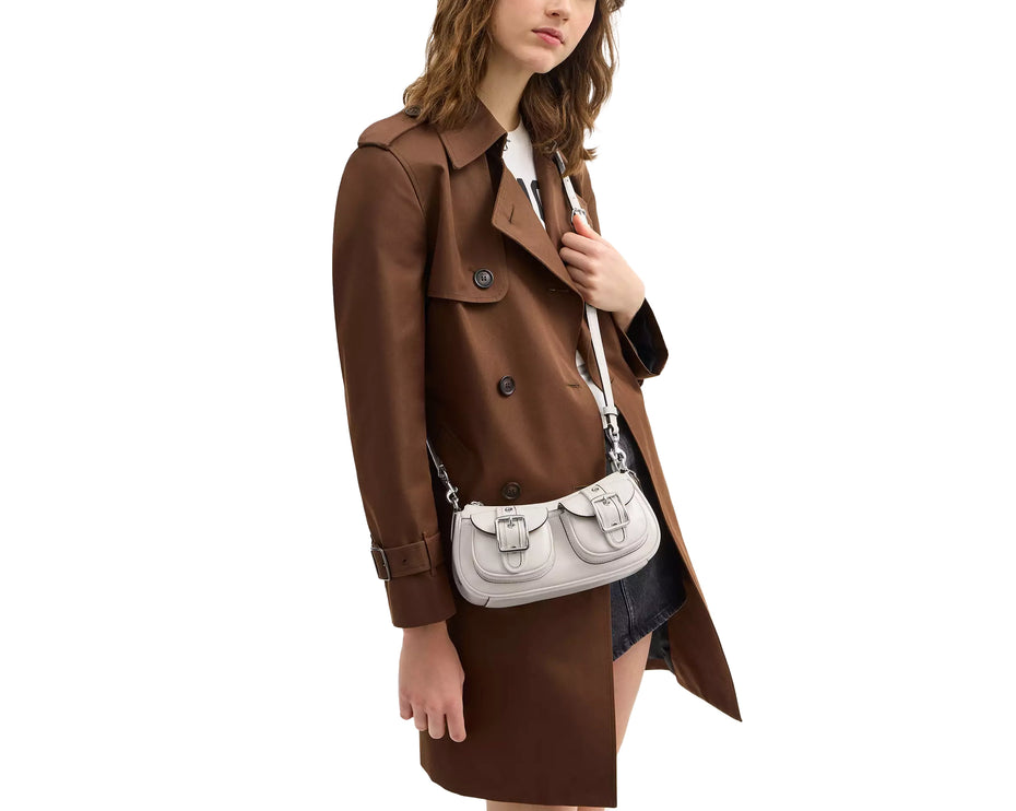 Coach Women's Ashton Bag Glazed Leather White/Silver