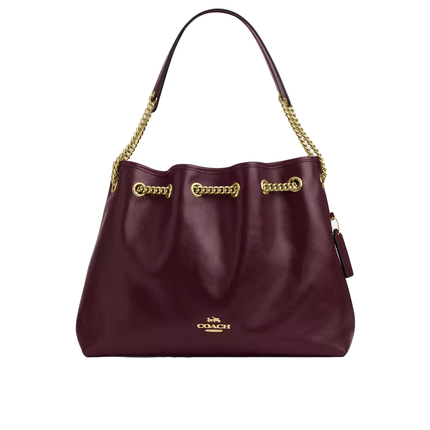 Coach Women's Evelyn Shoulder Bag Crinkle Leather/Gold