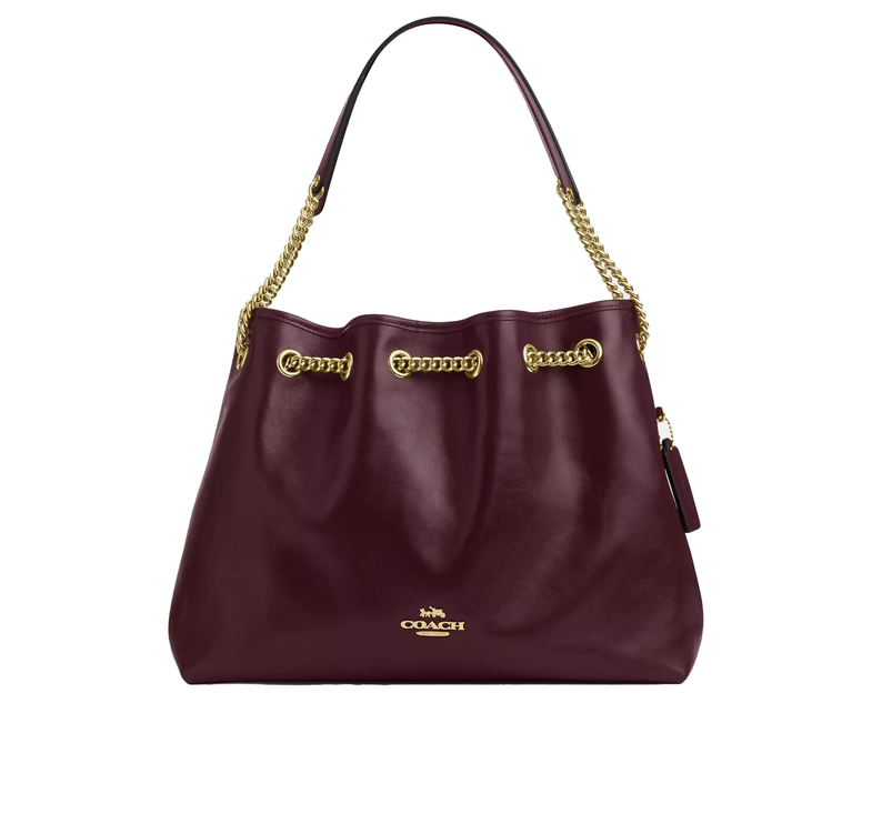 Coach Women's Evelyn Shoulder Bag Crinkle Leather/Gold