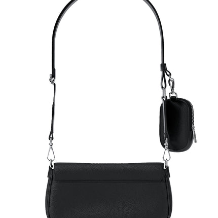 Michael Kors Women's Jet Set Travel Small Pebbled Leather Crossbody Bag With Pouch Black/Silver