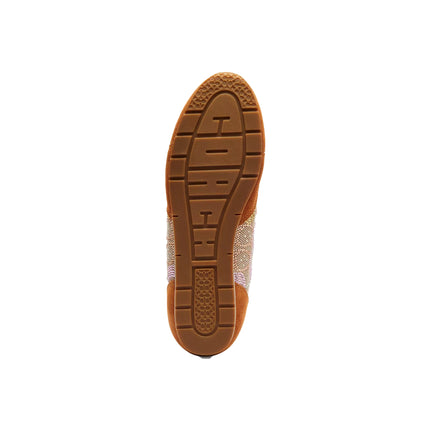 Coach Women's Flat Sneaker In Crystal Signature Jacquard Light Tan Multi