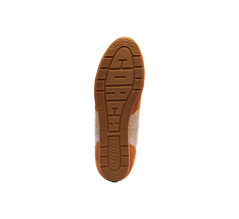 Coach Women's Flat Sneaker In Crystal Signature Jacquard Light Tan Multi
