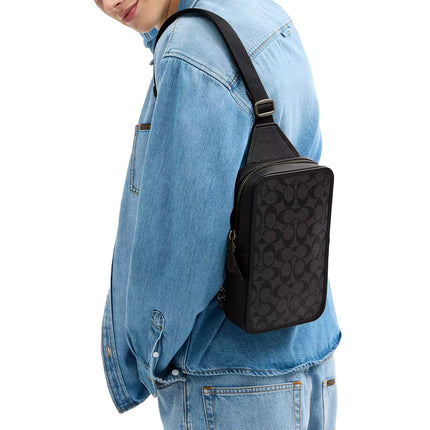 Coach Women's Sullivan Pack In Signature Canvas Gunmetal/Charcoal/Black