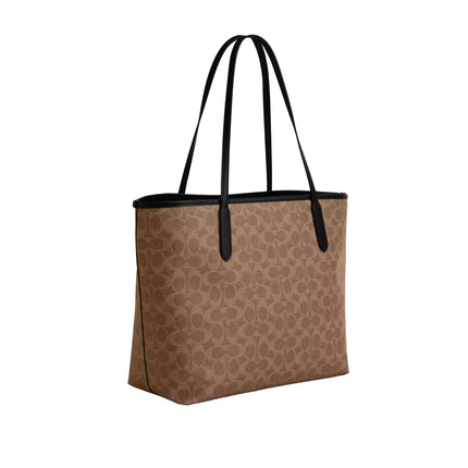 Coach Women's Cosmic Coach City Tote Bag In Signature Canvas With Rexy Print Novelty Leather/Gold/Tan Multi