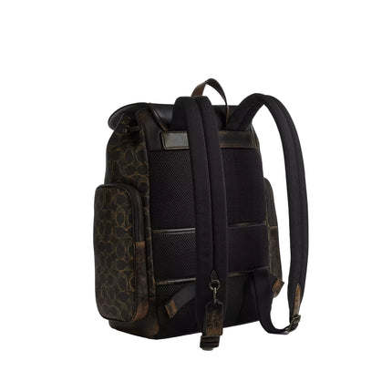 Coach Unisex Finn Backpack In Loved Signature Canvas Gunmetal/Brown