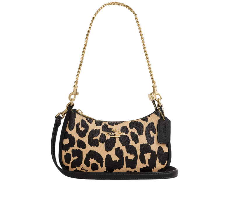 Coach Women's Teri Mini Crossbody Bag With Leopard Print Gold/Leopard Multi