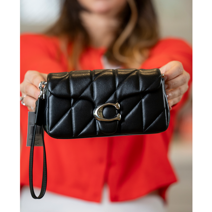 Coach Women's Tabby Chain Crossbody Bag 19 With Quilting Silver/Black