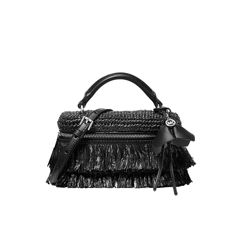 Michael Kors Women's Jana Extra-Small Hand-Crocheted Crossbody Bag Black/Black
