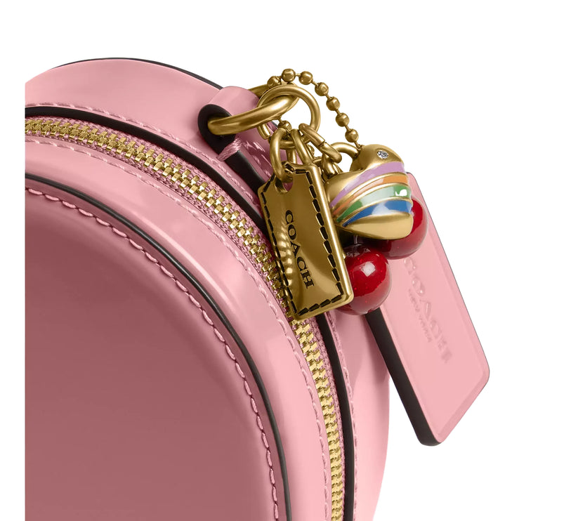 Coach Women's Heart Crossbody Bag 14 With Charms Brass/Peony