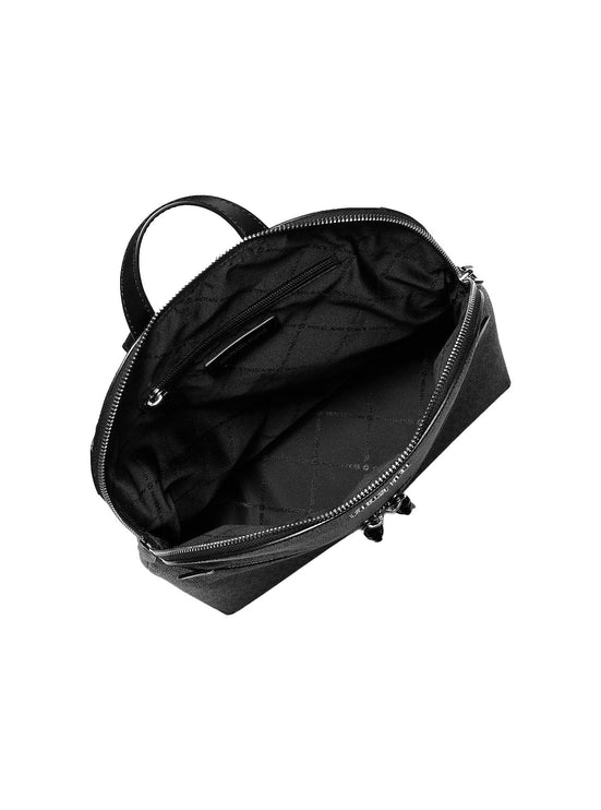 Michael Kors Women's Dallas Medium Signature Logo Backpack Black/Silver