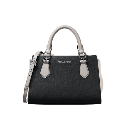 Michael Kors Women's Marilyn Small Color-Block Saffiano Leather Messenger Bag Black Combo