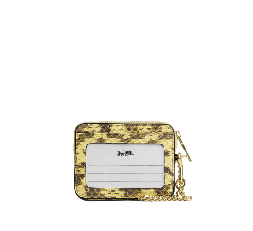 Coach Women's Zip Card Case Gold/Yellow