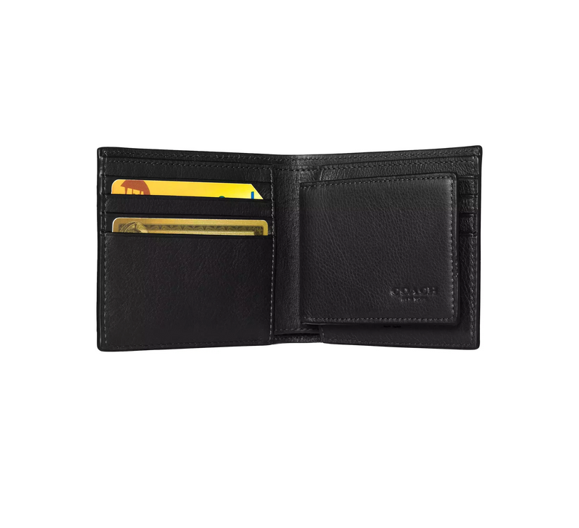 Coach Men's 3 In 1 Wallet Smooth Leather/Black