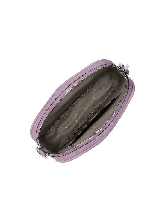 Michael Kors Women's Jet Set Pebbled Leather Camera Crossbody Bag Light Quartz/Silver