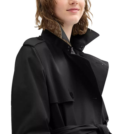 Coach Women's Mid Trench Black
