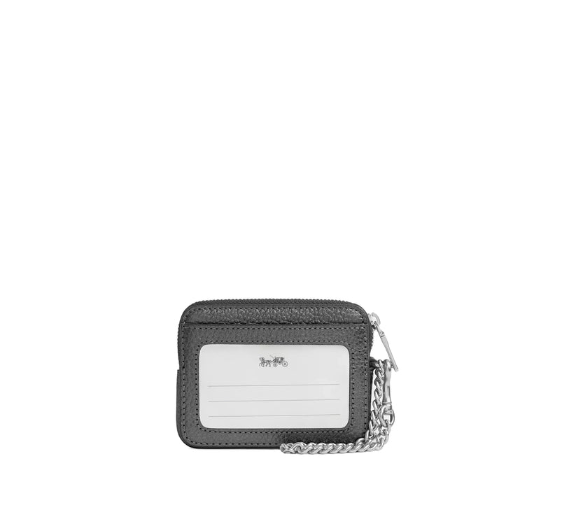 Coach Women's Zip Card Case Silver