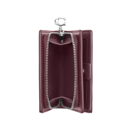 Coach Women's Boxed Snap Wallet And Picture Frame Bag Charm Smooth Leather/Silver