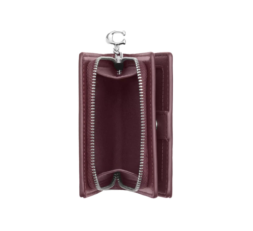 Coach Women's Boxed Snap Wallet And Picture Frame Bag Charm Smooth Leather/Silver