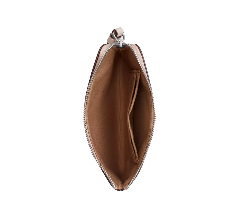 Coach Women's Corner Zip Wristlet With Sparkly Butterfly Print Silver