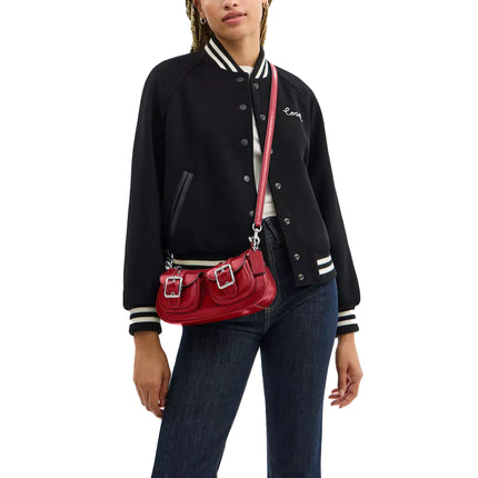 Coach Women's Ashton Bag Glazed Leather Red/Silver