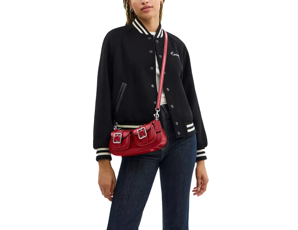 Coach Women's Ashton Bag Glazed Leather Red/Silver