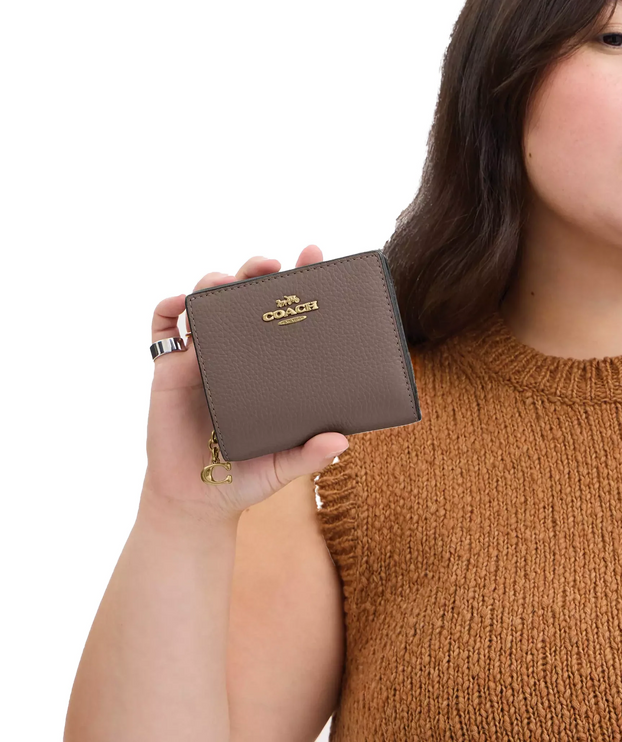 Coach Women's Snap Wallet Gold/Dark Stone