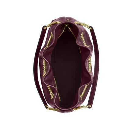 Coach Women's Evelyn Shoulder Bag Gold/Dark Wine
