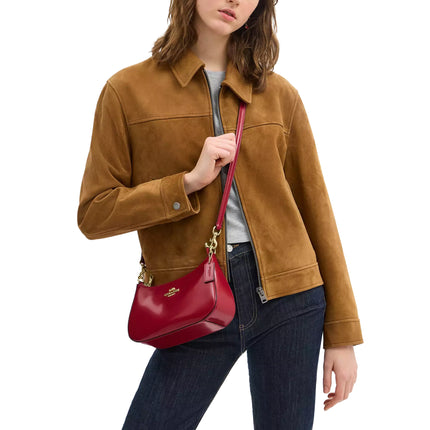 Coach Women's Teri Shoulder Bag Gold/Ruby
