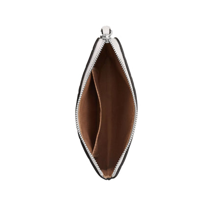 Coach Women's Corner Zip Wristlet With Cherry Print Silver/Chalk Multi