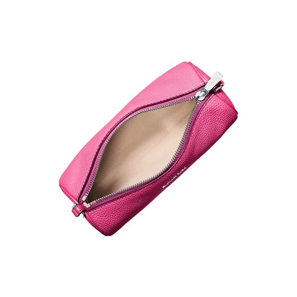 Michael Kors Women's Izzy Small Pebbled Leather Barrel Pochette Raspberry/Silver