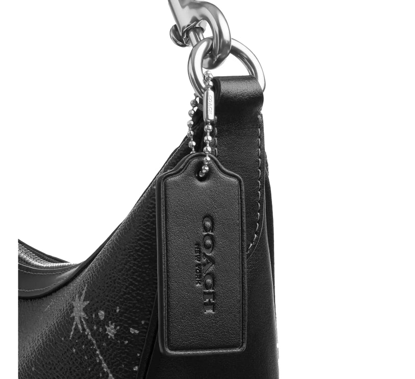 Coach Women's Aria Shoulder Bag With Star Print Silver/Black Multi